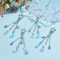 4Pcs Glass & Acrylic Pendant Decorations&nbsp;HJEW-MA00024