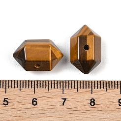 天然石タイガーアイビーズ  多面カット  六角形の両端が尖った弾丸ビーズ  17~18x9~11x9~11mm  穴：1.5mm&nbsp;GG-CBA3EE1-07B