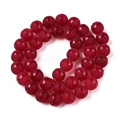 Frosted Natural White Jade Beads Strands&nbsp;G-T138-10mm-209B