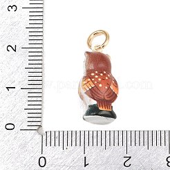 304ステンレススチールエナメルペンダント  動物チャーム  ゴールドカラー  フクロウのチャーム  19.5x10x7.5mm  穴：3.7mm&nbsp;STAS-F358-01G-13