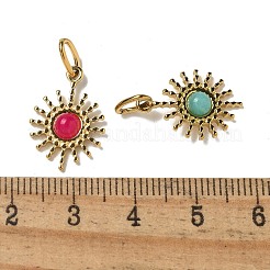 Ion Plating(IP) 304 Stainless Steel with Natural & Synthetic Gemstone Pendants&nbsp;STAS-G351-22G
