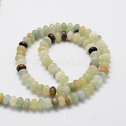 Rondelle Natural Flower Amazonite Bead Strands&nbsp;G-L439-10