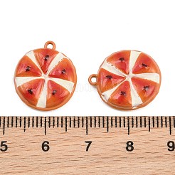 焼付塗装亜鉛合金ペンダント  食べ物の形チャーム  レッドオレンジ  17.5x15.5x4.5mm  穴：1mm&nbsp;AL-CBA032C-03B