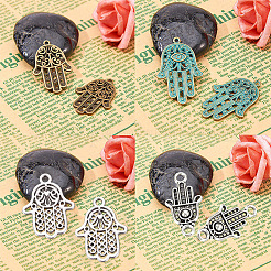 Tibetan Style Alloy Hamsa Hand/Hand of Miriam Pendants&nbsp;TIBEP-SC0001-08