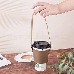 PU Leather Heat Resistant Reusable Cup Sleeve&nbsp;AJEW-GF0003-90C