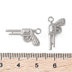 合金ペンダント  銃の形をしたチャーム  プラチナ  10x20.5x4mm  穴：1.6mm&nbsp;FIND-L020-003P