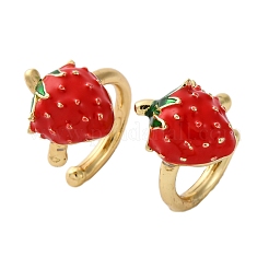 Brass Enamel Cuff Earrings&nbsp;EJEW-U062-01B-G
