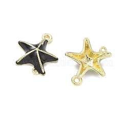 合金エナメルコネクタチャーム  ゴールドカラー  ミックスカラー  ヒトデ  17x14.5x4mm  穴：1.2mm＆0.7mm&nbsp;ENAM-G232-02G
