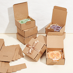 厚紙紙の折りたたみ式郵便受け  配送ボックス  長方形  バリーウッド  9x8.5x4cm&nbsp;CON-WH0117-20