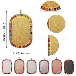 14Pcs 7 Colors Alloy Big Pendant Cabochon Settings&nbsp;ALRI-SZ0001-05