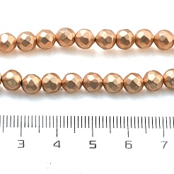 ベーキングペイント合成非磁性ヘマタイトビーズ連売り  ラウンド  多面カット  ゴールド  6x5.5mm  穴：1mm  約68~72個/連  15.59~15.98''（39.6~40.6センチメートル）&nbsp;G-B132-B02-01A