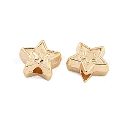 CCBプラスチックビーズ  スター  ゴールドカラー  6.5x6.5x3mm  穴：1.4mm&nbsp;LS-CCB-L014-09G