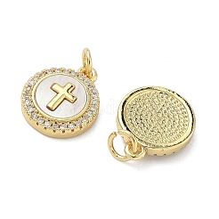 Brass Micro Pave Cubic Zirconia Pendants&nbsp;X-KK-A282-01G-03