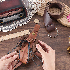 1Pc Viking PU Leather Drawstring Wallets with Antique Bronze Tone Iron Rives&nbsp;AJEW-CL0003-68A