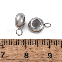 201 ステンレス鋼チューブベイル  シリコンシールリング付き  フラットラウンド  ステンレス鋼色  10x7x3.5mm  穴：1.5/2mm&nbsp;STAS-S171-03P-02