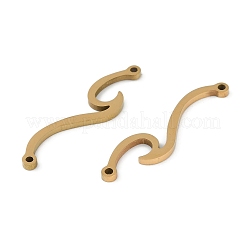 304 Stainless Steel Wave Shaped Connector Charms&nbsp;STAS-L279-022G