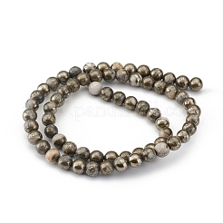 Natural Pyrite Beads Strands&nbsp;G-G839-01-6mm