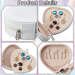 Heart PU Imitation Leather Jewelry Organizer Zipper Boxes&nbsp;AJEW-CL0006-03A