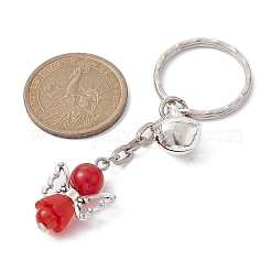 天使の天然宝石 kcychain  アクリルペンダントと鉄の付属品付き  ファイヤーブリック  7.6cm&nbsp;KEYC-JKC00565-04