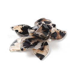 3d アクリルパーツ  ヒョウ柄  花  45.5x51x19mm  穴：1.8mm&nbsp;OACR-U007-02A-02