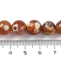 ファイヤーアゲートクラックルビーズ連売り  ラウンド  染め＆加熱  10~10.5mm  穴：1mm  約38個/連  14.96''（38センチメートル）&nbsp;G-G163-A01-03