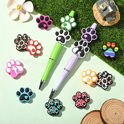 14Pcs 14 Styles Dog Paw Print Food Grade Eco-Friendly Silicone Beads&nbsp;SIL-YW0002-02
