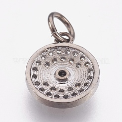 Brass Micro Pave Cubic Zirconia Charms&nbsp;ZIRC-F083-016B-RS