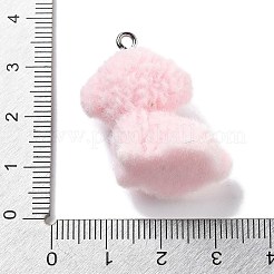 樹脂チャーム  プラチナ鉄ループ付き  犬  ラベンダーブラッシュ  27x24.5x16.5mm  穴：2mm&nbsp;RESI-Q007-06G