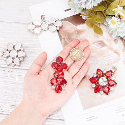 4Pcs 2 Style Flower Glass Rhinestone Shoe Decoration&nbsp;AJEW-AR0001-79A