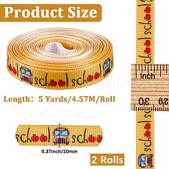 ポリエステルリボン  ギフトアクセサリー  バス  3/8インチ（10mm）&nbsp;OCOR-WH20061-006