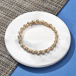 Brass Micro Pave Cubic Zirconia Cuff Bangles for Women&nbsp;BJEW-F482-13G