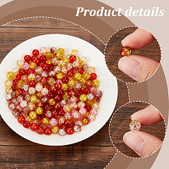 240Pcs 6 Colors Transparent Spray Painted Crackle Glass Beads Strands&nbsp;GLAA-PH0003-13
