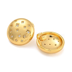 Brass Micro Pave Clear Cubic Zirconia Stud Earrings&nbsp;EJEW-L295-002B-G