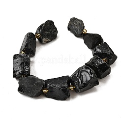 天然黒曜石の原石ビーズ  ナゲット  シードビーズで  14~28x15~25x10~27mm  穴：1.2~1.4mm  約9~10個/連  7.76''~8.07''（19.7~20.5センチメートル）&nbsp;G-Z087-B06