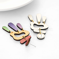 Fashionable Acrylic Nuggets with Teardrop Dangle Stud Earrings&nbsp;FS-WG742C9-01