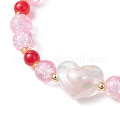 Spray Painted Crackle Glass Beads Stretch Bracelets for Women&nbsp;BJEW-MZ00201-03