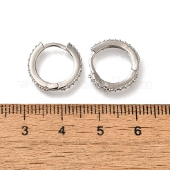 Rack Plating Brass Micro Pave Cubic Zirconia Hoop Earrings&nbsp;EJEW-H143-15P-01
