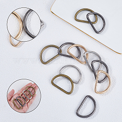 20Pcs 4 Colors Iron D Rings&nbsp;IFIN-SP0001-23C