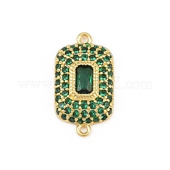 Brass Micro Pave Cubic Zirconia Connector Charms&nbsp;CU-CBAAB9C-01G