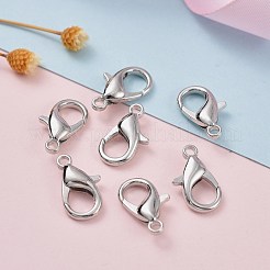 亜鉛合金カニカン  オウムトリガークラスプ  プラチナ  16x8mm  穴：2mm&nbsp;X-E106