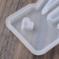 DIYシリコンモールド  UVレジン用  エポキシ樹脂工芸品作り  ハート  ホワイト  150x109x6.5mm&nbsp;DIY-A058-01B
