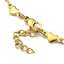 Enamel Flower & Heart Link Chain Bracelet&nbsp;BJEW-A142-05G