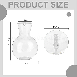 アクリル水耕栽培用花瓶8個  吸盤8個付き  透明  92x65.5mm&nbsp;DJEW-WH0643-107