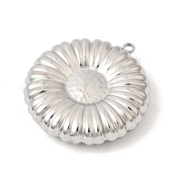 304ステンレスペンダント  花のチャーム  ステンレス鋼色  36x33x8mm  穴：2mm&nbsp;STAS-B128-06P-02