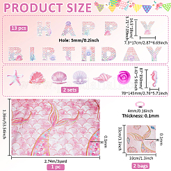 1 Bag Fish Scales Pattern Paper Word Happy Birthday Hanging Streamer&nbsp;DIY-NB0015-16