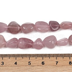 天然マダガスカル ローズクォーツビーズ連売り  ナゲット  タンブルストーン  フラミンゴ  8~13x8~10x3~8mm  穴：1mm  約49~50個/連  15.55~15.75''（39.5~40センチメートル）&nbsp;LS-G-Q060-E21-03