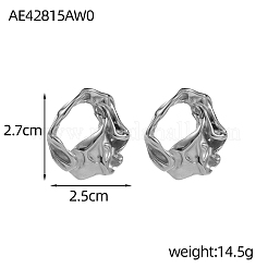 304ステンレススチールスタッドピアス  異形  ステンレス鋼色  27x25mm&nbsp;STAS-OY003-56P