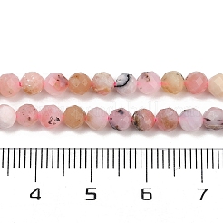 天然石ピンクオパールビーズ連売り  多面カット  ラウンド  3.5~4mm  穴：0.7mm  約114個/連  15.39''（39.1センチメートル）&nbsp;G-M092-D02-02