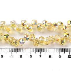 半金メッキ電気メッキビーズ連売り  多面カット  ロンデル  きいろ  8x6mm  穴：1.2mm  約95~98個/連  20.07~20.86インチ（51~53cm）&nbsp;EGLA-H104-09A-HP01