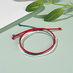 シンプルなナイロンコードブレスレットセット  女性のための幸運な調節可能なブレスレット  ミックスカラー  内径：1/4~3-3/8インチ（0.5~8.5cm）&nbsp;BJEW-JB07376-01